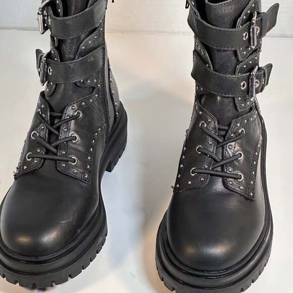 Ladies size 7.5 Black combat boots - Picture 6 of 15